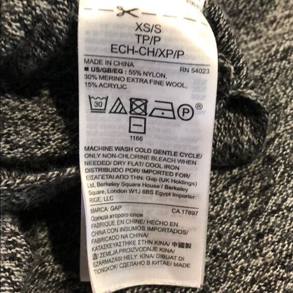 Gap Body Pure Sweater Poncho Marled Black Sz. One Size - Picture 7 of 8